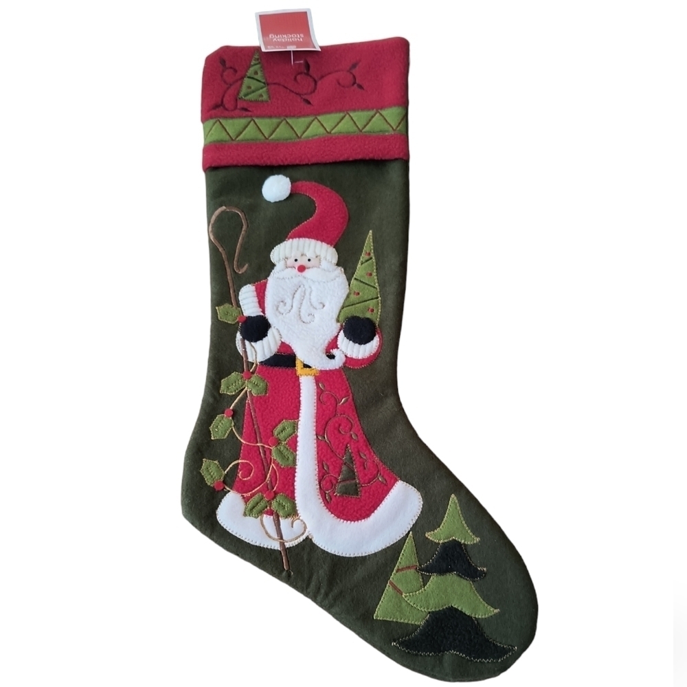 NWT Santa Appliqued 20" Christmas Stocking From Target